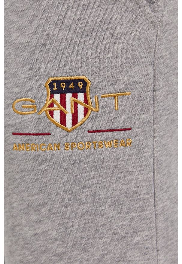GANT - Gant - Spodnie. Kolor: szary. Materiał: materiał