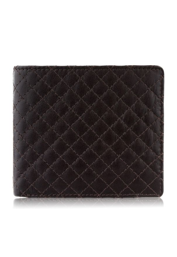 Pikowany skórzany portfel PAOLO PERUZZI AV-06-BR brązowy. Kolor: brązowy