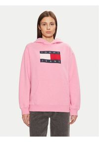 Tommy Jeans Bluza DW0DW19407 Różowy Relaxed Fit. Kolor: różowy. Materiał: bawełna #1