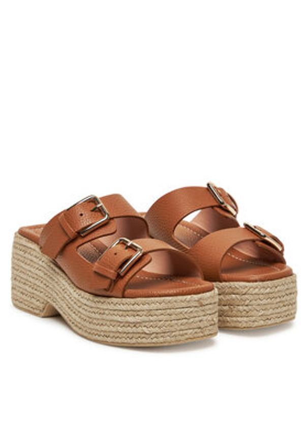 Pollini Espadryle SA28268I0MTD0230 Brązowy. Kolor: brązowy. Materiał: skóra