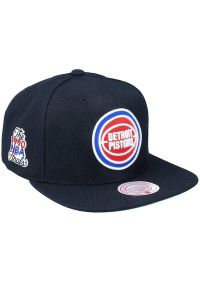 Czapka z daszkiem męska do koszykówki Mitchell & Ness NBA Detroit Pistons czarna. Kolor: czarny