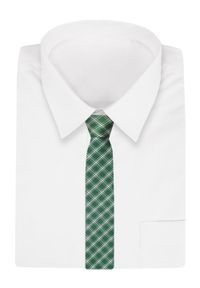 Alties - Krawat Zielony, Butelkowy w Kratkę, Elegancki, 7cm, Klasyczny, Męski -ALTIES. Kolor: zielony. Materiał: tkanina. Wzór: kratka. Styl: klasyczny, elegancki