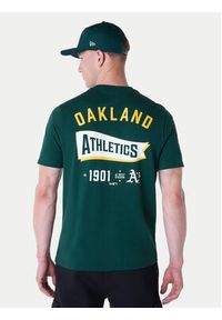 New Era T-Shirt Oakland Athletics MLB Pennant Graphic 60596214 Zielony Regular Fit. Kolor: zielony. Materiał: bawełna #4