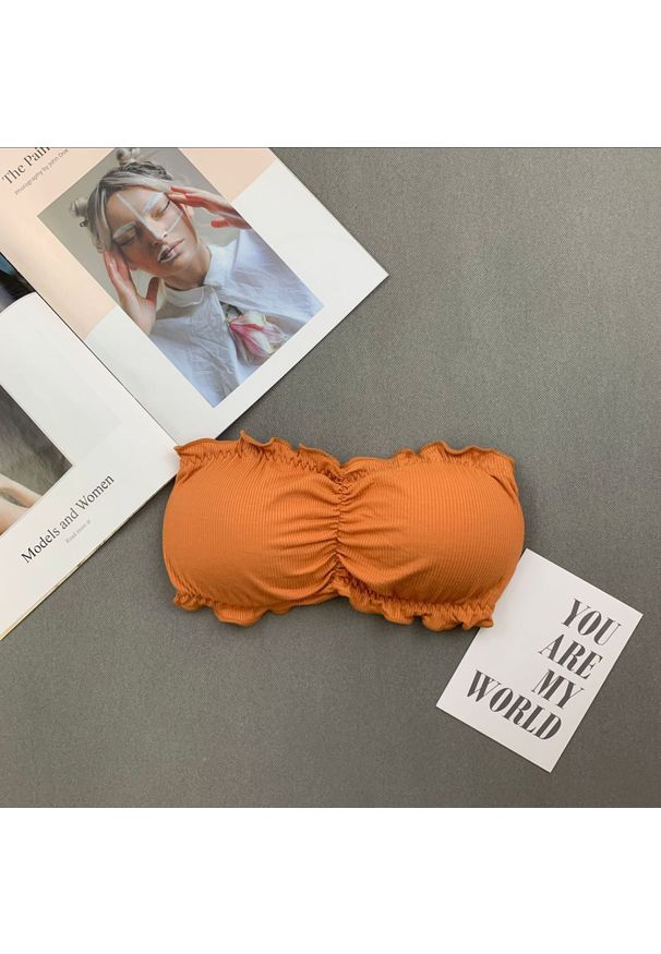 Intica - Biustonosz bez ramiączek uniwersalny dopasowanie i wsparcie Maybelle. Kolor: pomarańczowy. Materiał: materiał