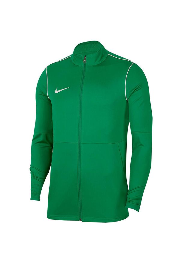 Bluza piłkarska męska Nike Dry Park 20 Dri-Fit rozpinana bez kaptura ze stójką. Typ kołnierza: kołnierzyk stójkowy, bez kaptura. Kolor: zielony. Technologia: Dri-Fit (Nike). Sport: piłka nożna