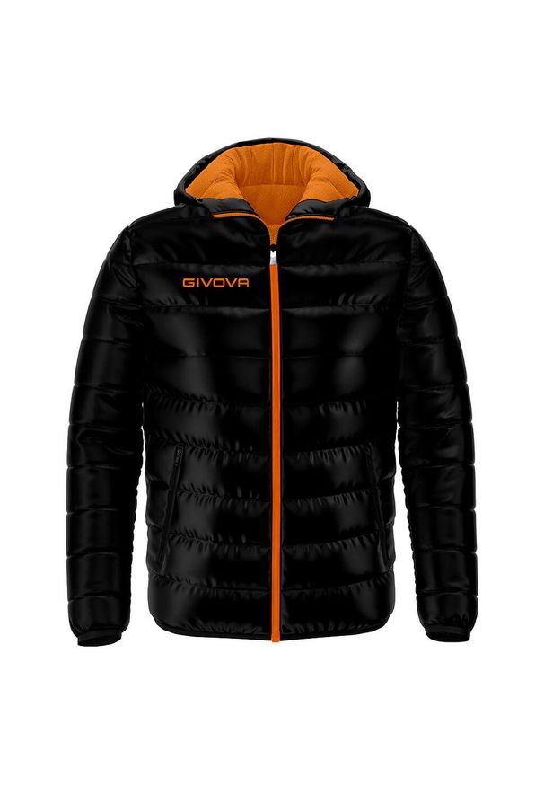 Givova Oanda Sports Jacket XL - Oddychający i wiatrówki. Typ kołnierza: kaptur. Kolor: czarny. Materiał: puch. Sport: turystyka piesza