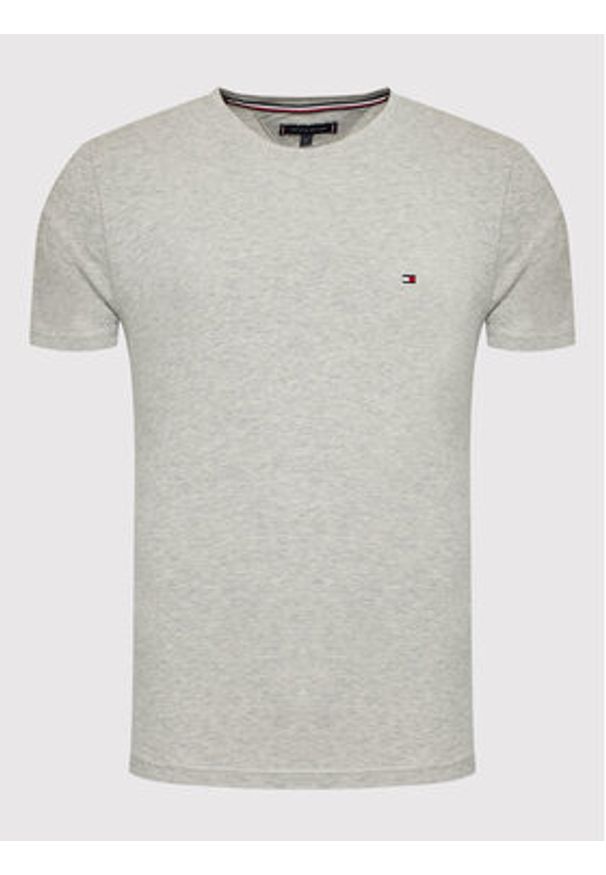 TOMMY HILFIGER - Tommy Hilfiger T-Shirt Core Stretch MW0MW27539 Szary Slim Fit. Kolor: szary. Materiał: bawełna