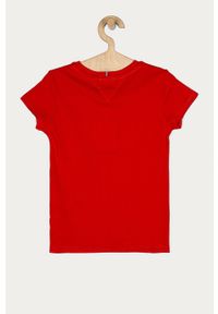TOMMY HILFIGER - Tommy Hilfiger - T-shirt dziecięcy 110-176 cm. Okazja: na co dzień. Kolor: czerwony. Materiał: bawełna, materiał, dzianina. Wzór: aplikacja. Styl: casual #3