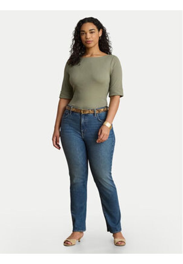 Lauren Ralph Lauren - LAUREN RALPH LAUREN T-Shirt Judy 200654963204 Zielony Regular Fit. Kolor: zielony. Materiał: bawełna