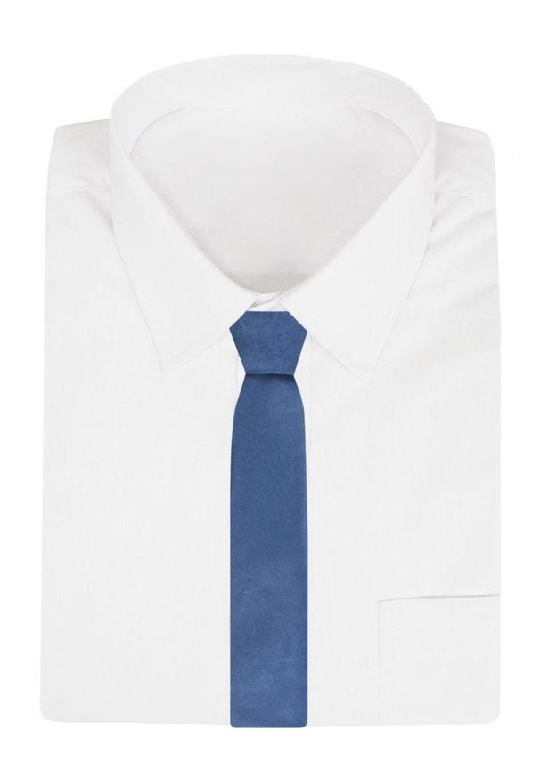 Męski Krawat - Niebieski z Delikatną Fakturą Materiału - Alties. Kolor: niebieski. Materiał: materiał. Styl: elegancki, wizytowy
