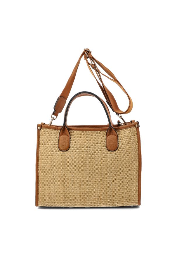 Hispanitas - Brązowa Elegancka Damska Torebka W Stylu Boho. Kolor: brązowy. Sezon: lato. Materiał: skórzane. Styl: boho, elegancki. Rodzaj torebki: na ramię