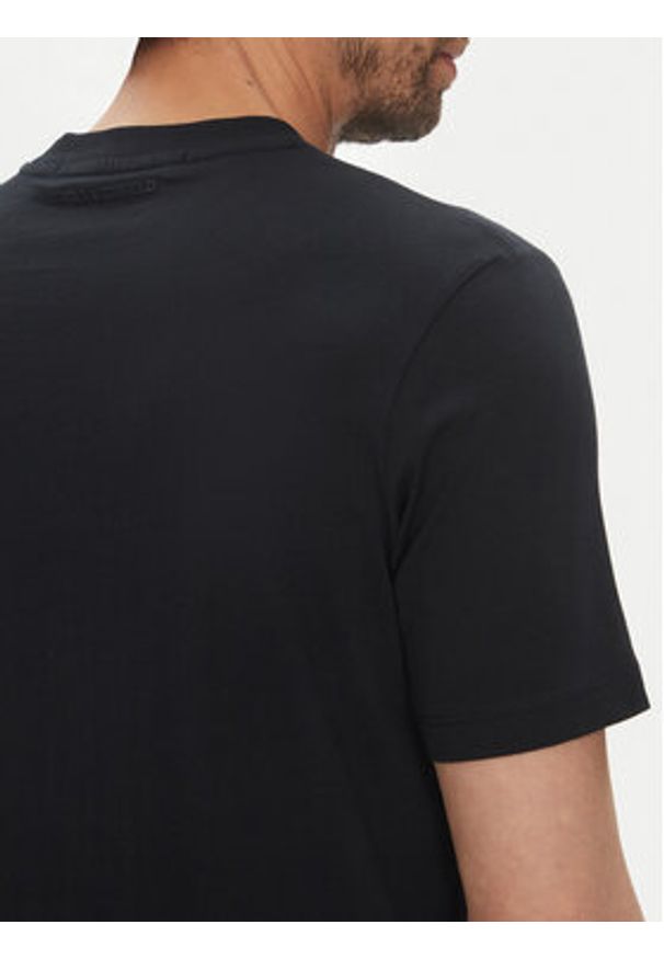 Karl Lagerfeld - KARL LAGERFELD T-Shirt 755710 552224 Granatowy Regular Fit. Typ kołnierza: dekolt w karo. Kolor: niebieski. Materiał: bawełna