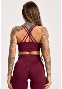 GYM GLAMOUR - Stanik fitness cardio damski Gym Glamour push up 2.0. Kolor: czerwony. Rodzaj stanika: push-up. Sport: fitness