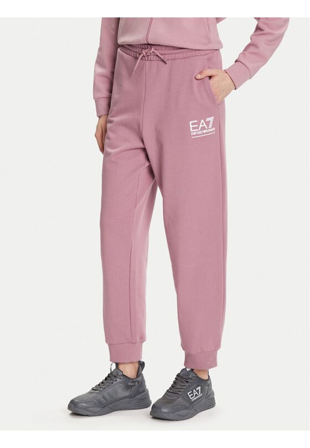 EA7 Emporio Armani Spodnie dresowe 7W000418 AF12473 UA272 Różowy Regular Fit. Kolor: różowy. Materiał: bawełna