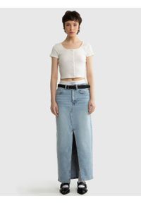 Big-Star - Spódnica damska maxi jeansowa z wysokim stanem Pili 208. Stan: podwyższony. Kolor: niebieski. Materiał: jeans. Długość: krótkie. Styl: retro, klasyczny, elegancki #3