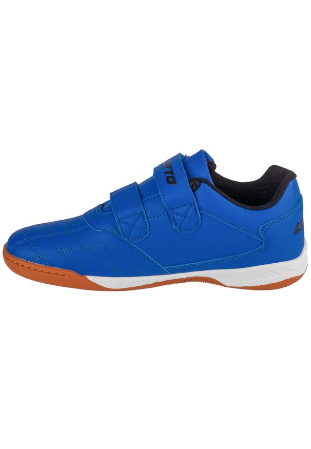 LOTTO - Buty treningowe halowe do futsalu dziecięce Lotto Pacer. Kolor: niebieski. Materiał: syntetyk, materiał