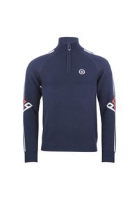 PEAK MOUNTAIN - Sweter z kołnierzem 1/2 zip Peak Mountain Ciao. Typ kołnierza: golf. Kolor: niebieski. Styl: sportowy #1