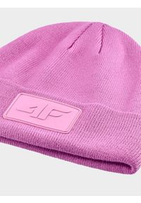 4f - Czapka beanie uniseks - różowa. Kolor: różowy. Materiał: syntetyk, materiał. Sezon: zima. Styl: sportowy, klasyczny