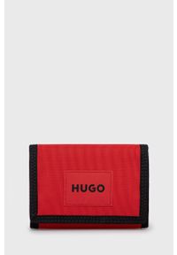 Hugo portfel męski kolor czerwony. Kolor: czerwony. Materiał: materiał, poliester, poliamid. Wzór: gładki