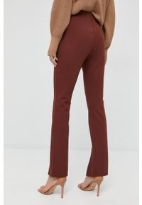 IVY & OAK - Ivy Oak Spodnie damskie kolor bordowy proste high waist. Okazja: na co dzień. Stan: podwyższony. Kolor: czerwony. Materiał: materiał. Styl: casual #6