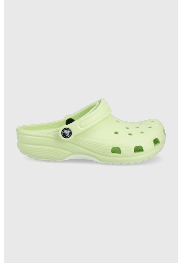 Crocs klapki Classic 10001. Nosek buta: okrągły. Kolor: zielony. Materiał: materiał, guma. Wzór: gładki