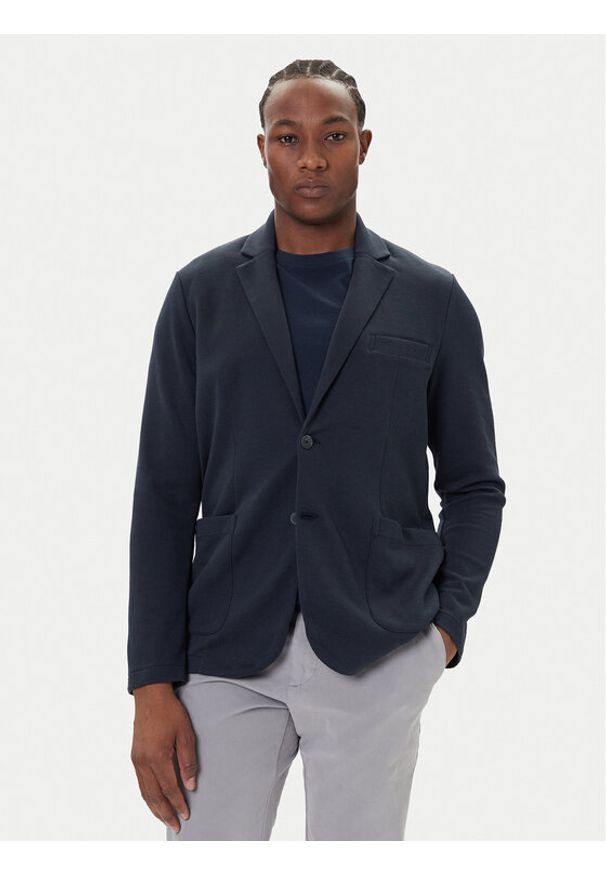 Marc O'Polo Marynarka 528 4051 57036 Granatowy Slim Fit. Typ kołnierza: polo. Kolor: niebieski. Materiał: bawełna