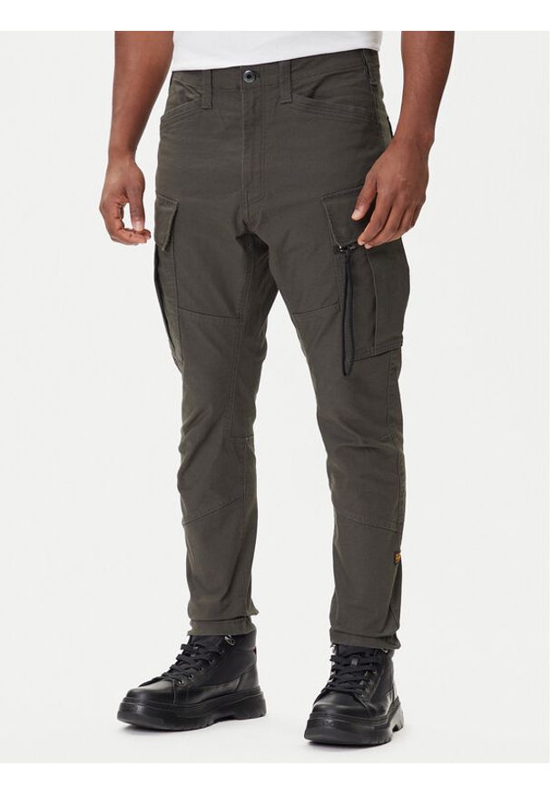 G-Star RAW - G-Star Raw Spodnie materiałowe Zip Pocket 3D D24307-E172 Zielony Skinny Fit. Kolor: zielony. Materiał: bawełna