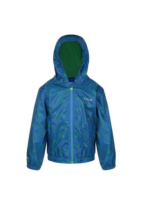 Regatta - Dziecięca Kurtka Przeciwdeszczowa Peppa Muddy Puddle. Kolor: szary, niebieski, wielokolorowy. Styl: sportowy. Sport: turystyka piesza