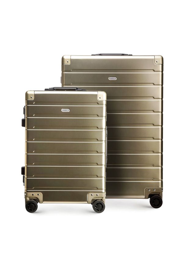 Wittchen - Zestaw walizek z aluminium złoty. Kolor: złoty. Materiał: guma