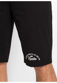 bonprix - Bermudy z dżerseju z czystej bawełny organicznej. Kolor: czarny. Materiał: jersey, bawełna. Wzór: nadruk #3