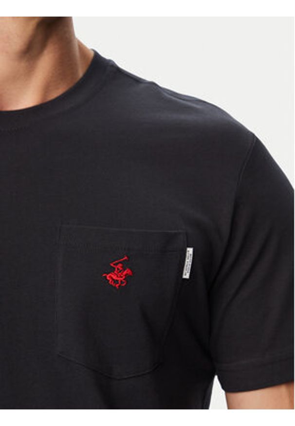 Beverly Hills Polo Club T-Shirt P-SS26M-TS414000 Granatowy Regular Fit. Typ kołnierza: polo. Kolor: niebieski. Materiał: bawełna