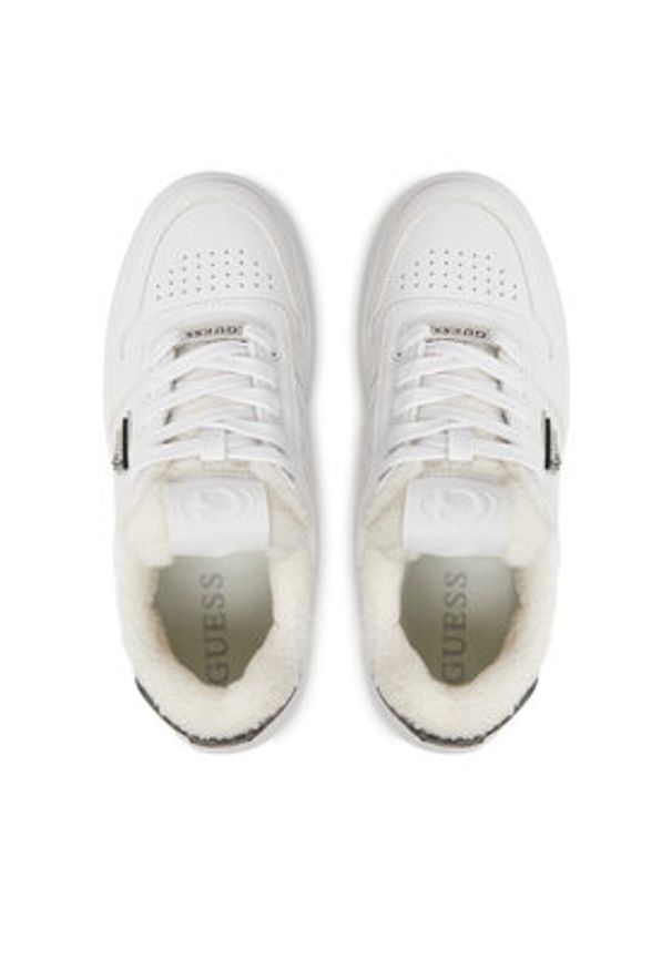 Guess Sneakersy Terria2 FLFTRR ELE12 Biały. Kolor: biały. Materiał: skóra