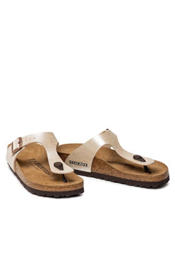 Birkenstock Japonki Gizeh Bs 943873 Biały. Kolor: biały. Materiał: skóra