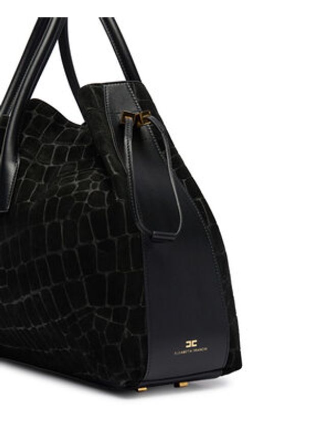Elisabetta Franchi Torebka BS-19H-61E2-V890 Czarny. Kolor: czarny. Materiał: skórzane, zamszowe