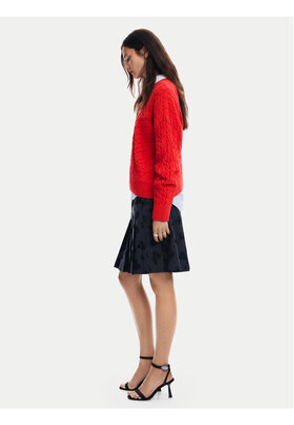 Desigual Sweter Exeter 24WWJF74 Czerwony Regular Fit. Kolor: czerwony. Materiał: bawełna, syntetyk