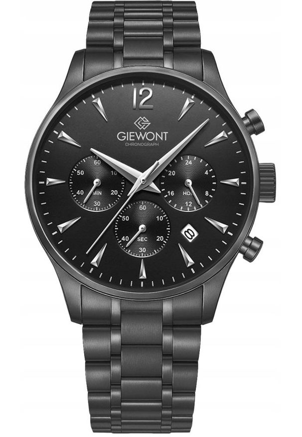 Zegarek Giewont Zegarek Męski Chronograph Sapphire Czarny GW6310-B1. Kolor: czarny