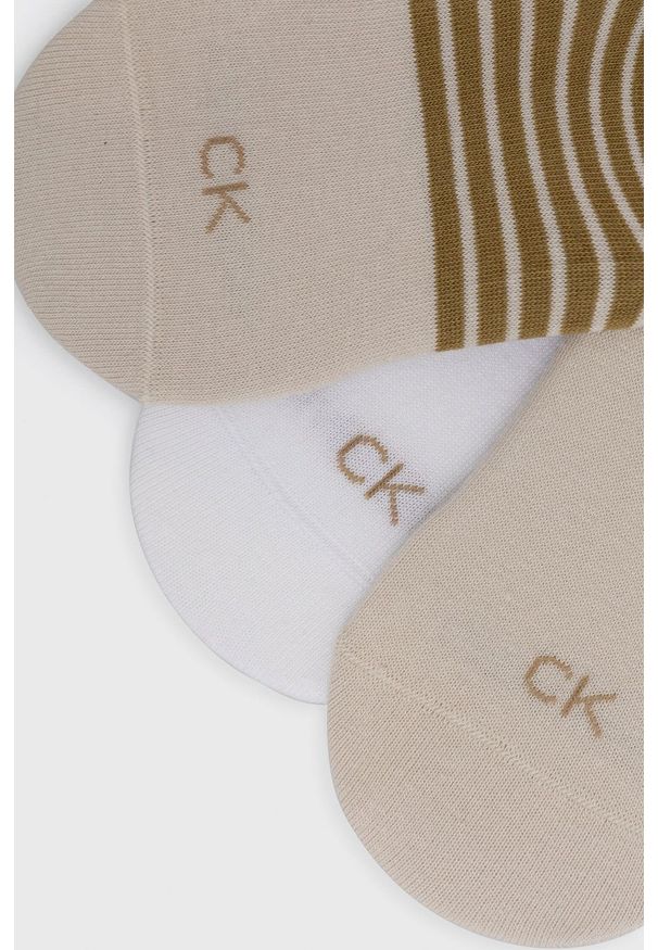 Calvin Klein skarpetki (3-pack) męskie kolor beżowy. Kolor: beżowy