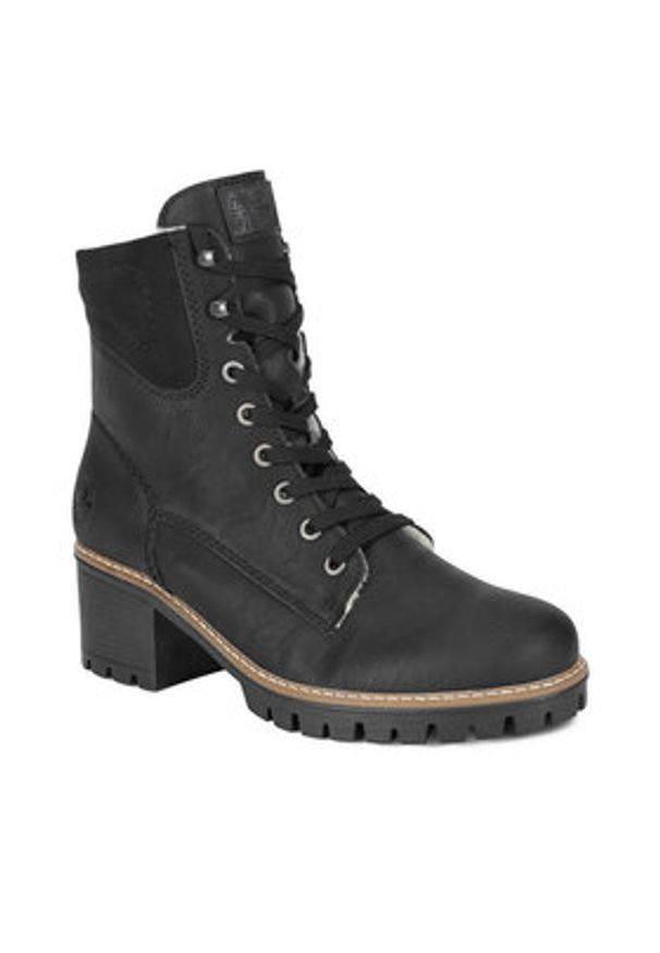 Rieker Trzewiki Y8610-00 Czarny. Kolor: czarny. Materiał: materiał