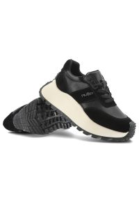 Czarne Modne Sneakersy Filippo Stylowe Obuwie Na Platformie. Okazja: na spacer, na co dzień. Zapięcie: sznurówki. Kolor: czarny. Materiał: zamsz, skóra. Szerokość cholewki: normalna. Obcas: na platformie. Styl: elegancki #5