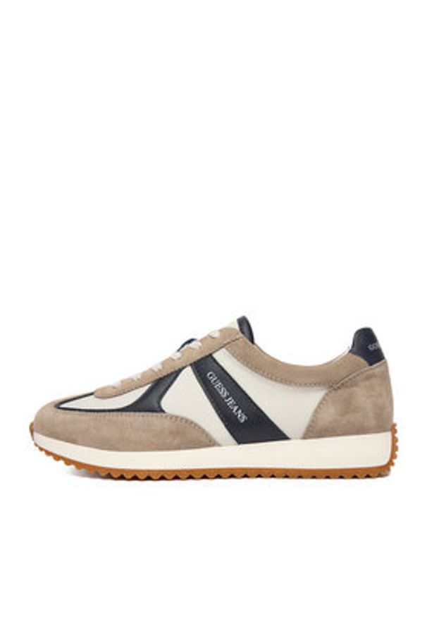 Guess Jeans Sneakersy EO-ORLANDO-01 126AM Beżowy. Kolor: beżowy. Materiał: materiał
