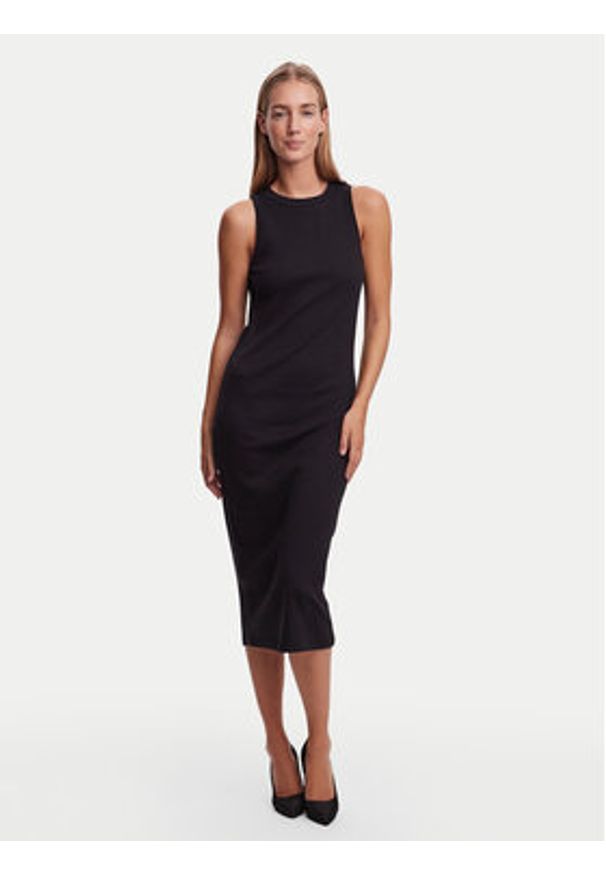 Vero Moda Sukienka letnia Lavender 10230437 Czarny Slim Fit. Kolor: czarny. Materiał: bawełna. Sezon: lato