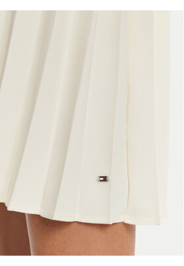 TOMMY HILFIGER - Tommy Hilfiger Spódnica plisowana WW0WW43886 Écru Regular Fit. Materiał: syntetyk