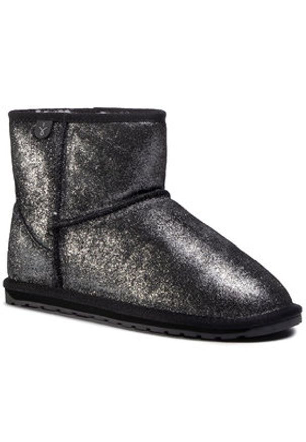EMU Australia Śniegowce Wallaby Mini Metallic Teens T12358 Czarny. Kolor: czarny. Materiał: zamsz, skóra