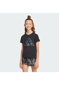 Adidas - Koszulka Seasonal Essentials Flower Kids. Kolor: wielokolorowy, czarny. Wzór: kwiaty