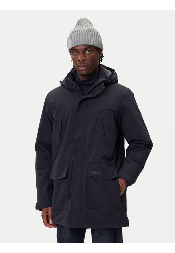 Jack Wolfskin Parka Canyon Shield A65119 Granatowy Regular Fit. Kolor: niebieski. Materiał: syntetyk
