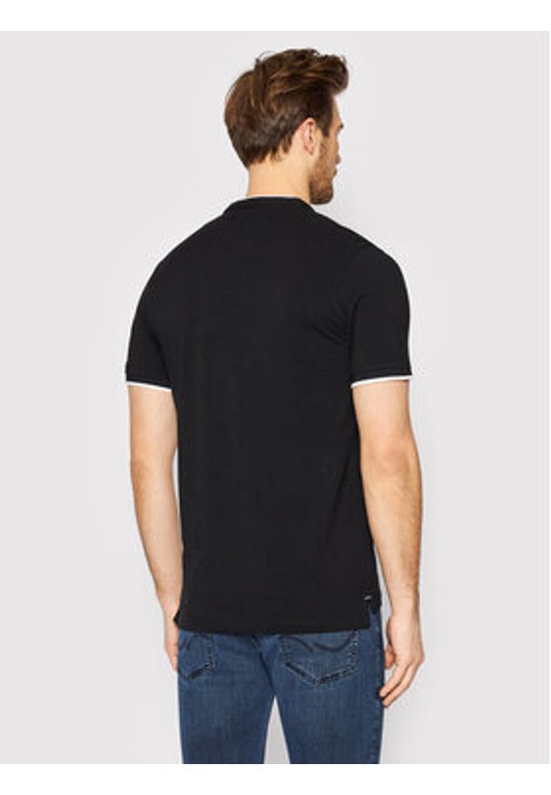 Jack & Jones - Jack&Jones Polo Paulos 12199711 Czarny Regular Fit. Typ kołnierza: polo. Kolor: czarny. Materiał: bawełna