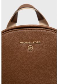 MICHAEL Michael Kors plecak skórzany damski kolor brązowy mały gładki. Kolor: brązowy. Materiał: skóra. Wzór: gładki