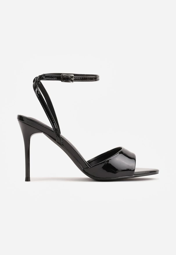 Renee - Czarne Lakierowane Sandały Eleganckie VICES na Szpilce z Paskiem Wokół Kostki Aikele. Zapięcie: pasek. Kolor: czarny. Materiał: lakier. Obcas: na szpilce. Styl: elegancki