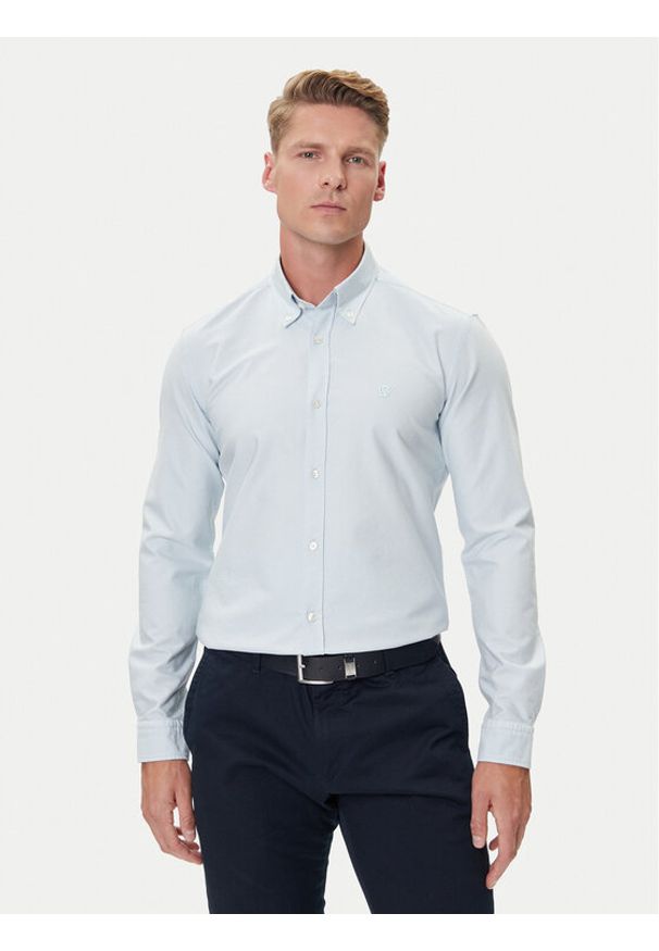 BOSS Koszula H-Roan 50544917 Błękitny Slim Fit. Kolor: niebieski. Materiał: bawełna
