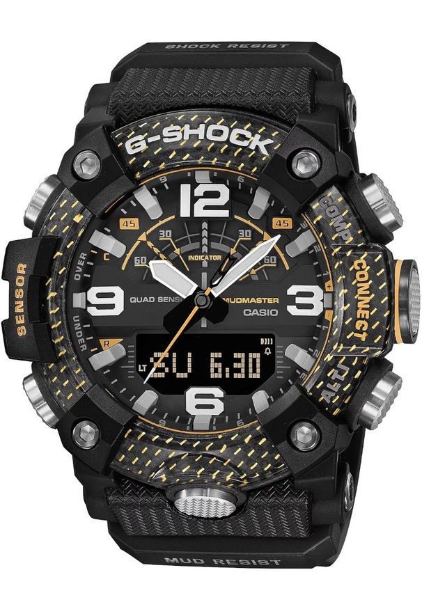 G-Shock - Zegarek Męski G-SHOCK Mudmaster Carbon Core Master of G GG-B100Y-1AER. Rodzaj zegarka: cyfrowe. Materiał: tworzywo sztuczne, włókno. Styl: sportowy